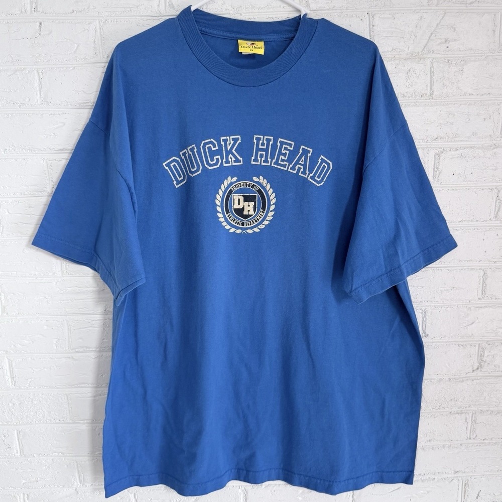 Vintage Duck Head Graphic T Shirt Mens Blue Short‎ Sleeve Adult XXL